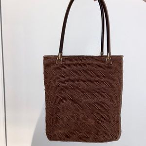 Vintage Woven Square Brown Purse